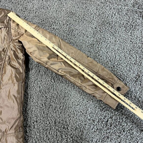 Platini Jacket Mens Large Gold Hooded Full Zip Faux Fur Lined Coat - Picture 13 of 14